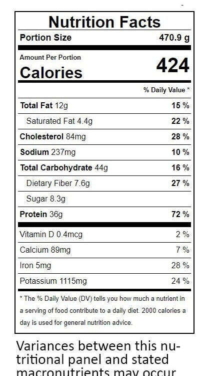 Shepherds Pie Large Nutritionals