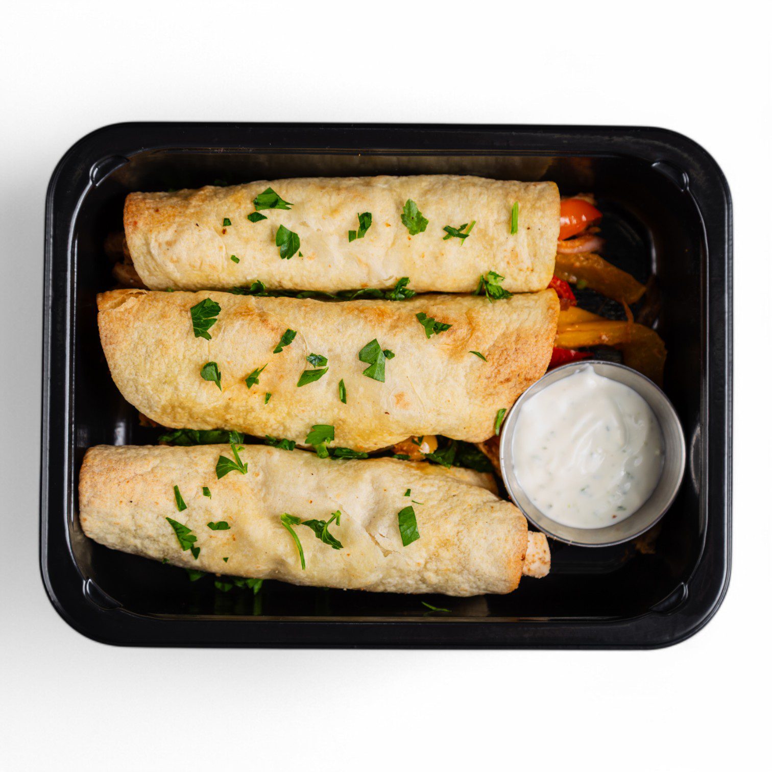 Fajitos with Cilantro Crema