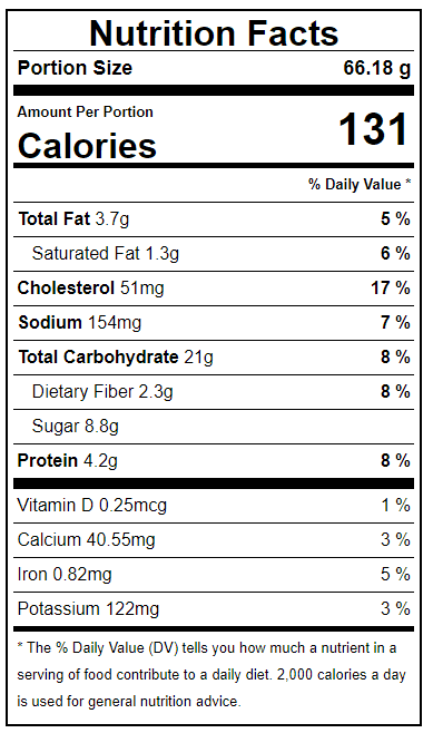 Apple Cinnamon Breakfast Cake Nutrition facts, healthy meal delivery Vancouver, Foodie Fit