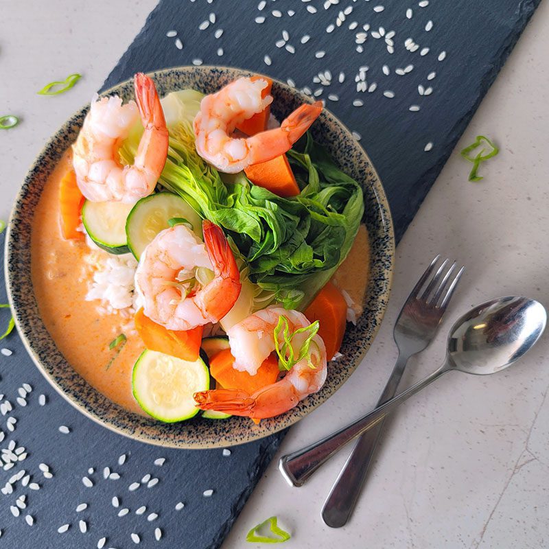 Foodie Fit healthy meals delivered - Red Curry Prawns