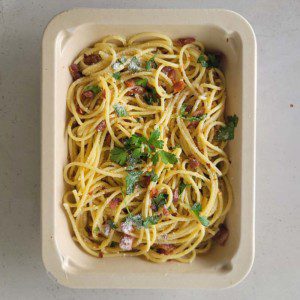 Spaghetti Aglio e Olio In Fibre Container