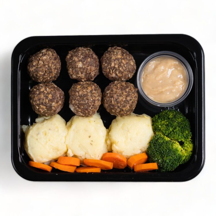 Salisbury Steak Meatballs with Mashed Potatoes and gravy